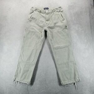 Abercrombie & Fitch Jeans Mens 33x30 Green Baggy Carpenter Double Knee Workwear